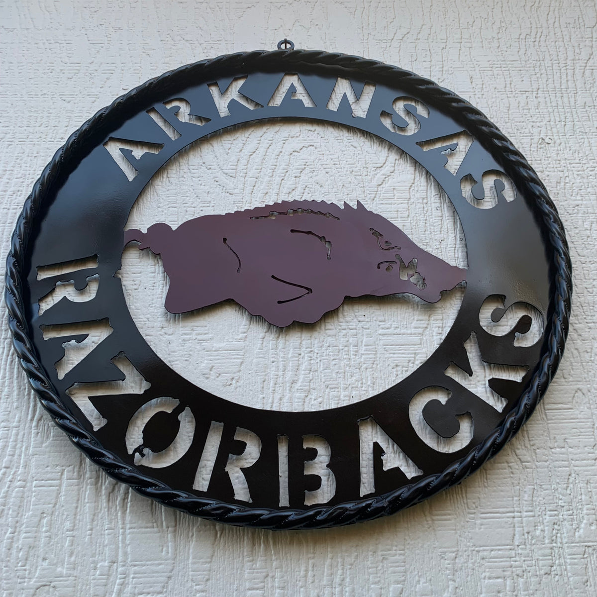 12", 18", 24", 32" ARKANSAS RAZORBACKS CUSTOM METAL VINTAGE CRAFT WIDE BAND RING TEAM SIGN HANDMADE