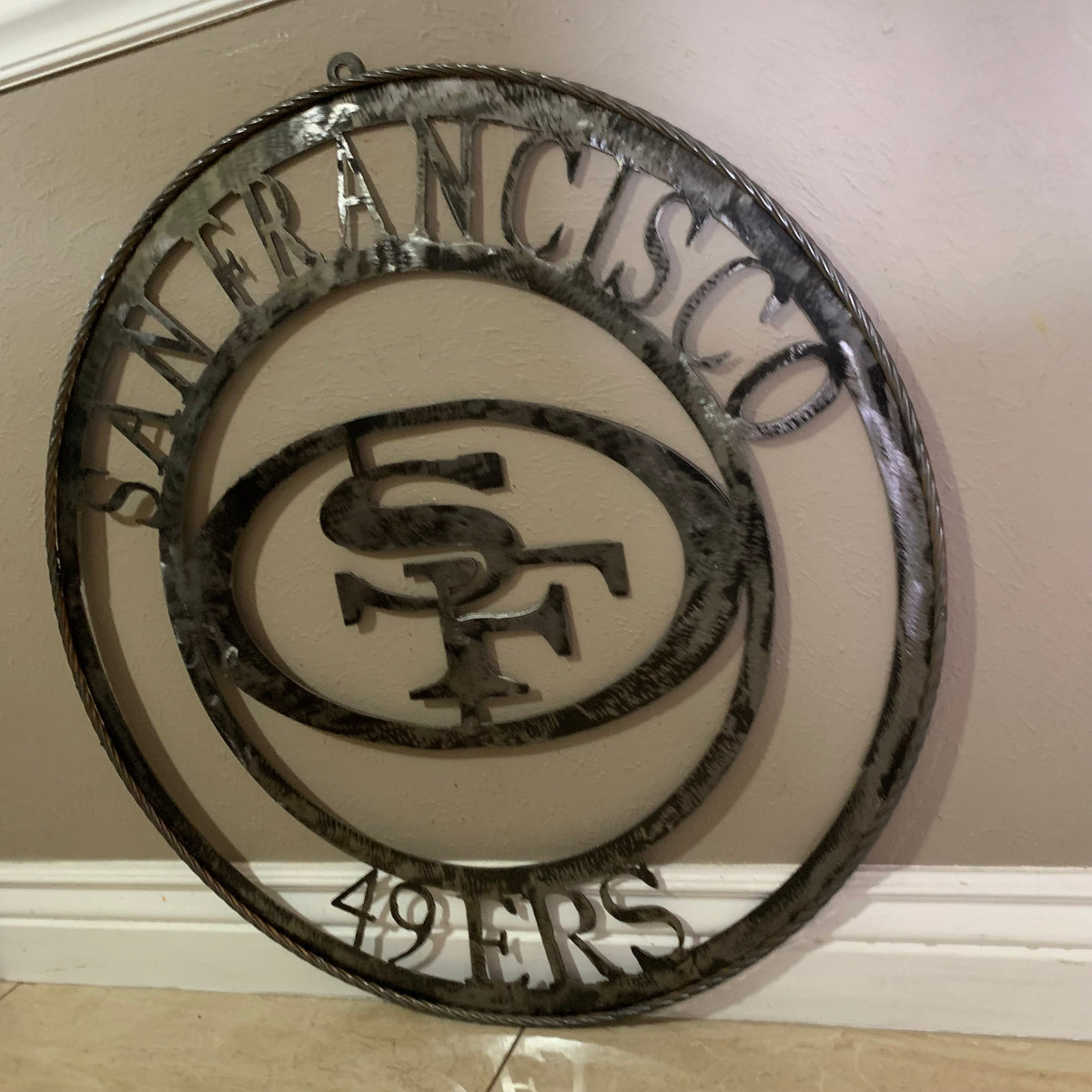 SAN FRANCISCO 49ERS METAL CUSTOM VINTAGE RAW METAL CRAFT TEAM SIGN HANDMADE 12",18",24",32",36",40",50"