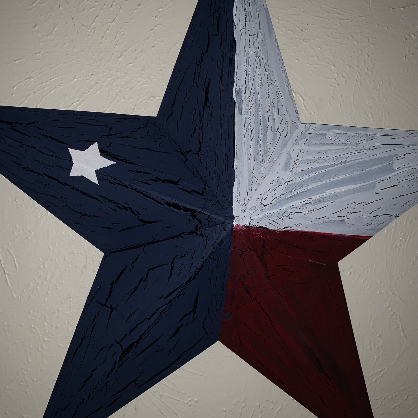 CRACKLE STYLE RED WHITE & BLUE METAL BARN STAR METAL WALL ART WESTERN HOME DECOR RUSTIC NEW