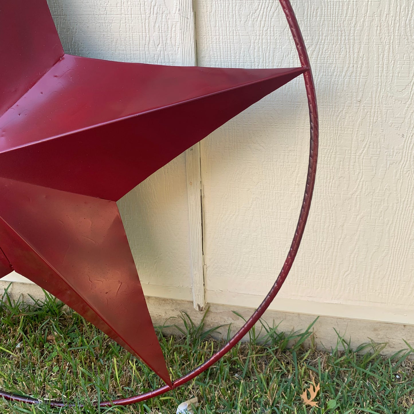 24",32",36" CRANBERRY RED STAR BARN METAL LONESTAR TWISTED ROPE RING WALL ART WESTERN HOME DECOR BRAND NEW