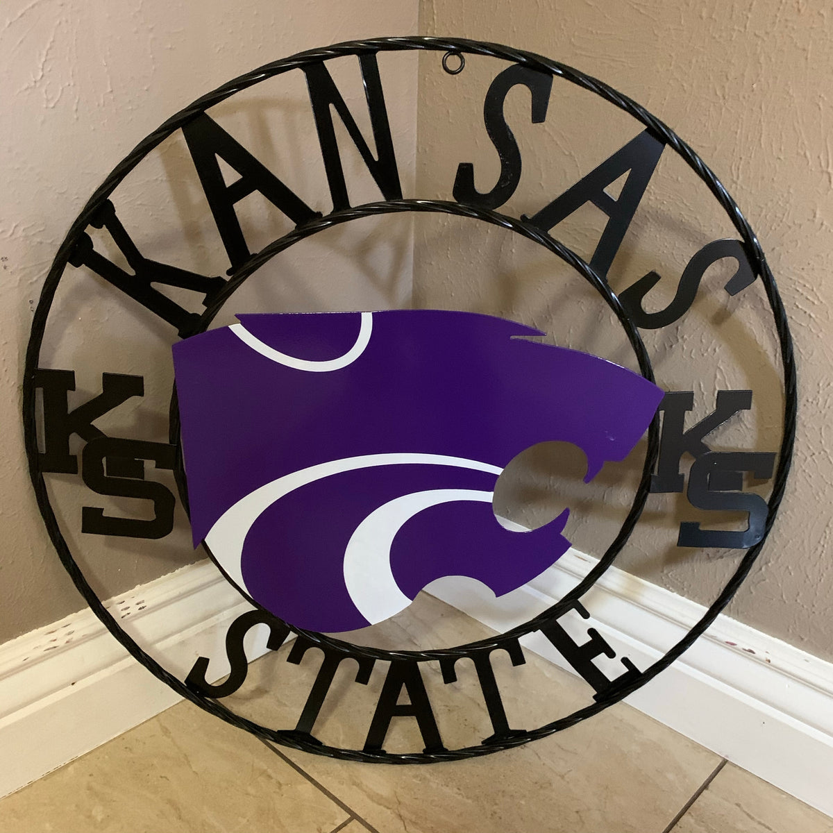 KANSAS STATE CUSTOM METAL VINTAGE CRAFT SIGN WALL ART TEAM SIGN HANDMADE #EH12127