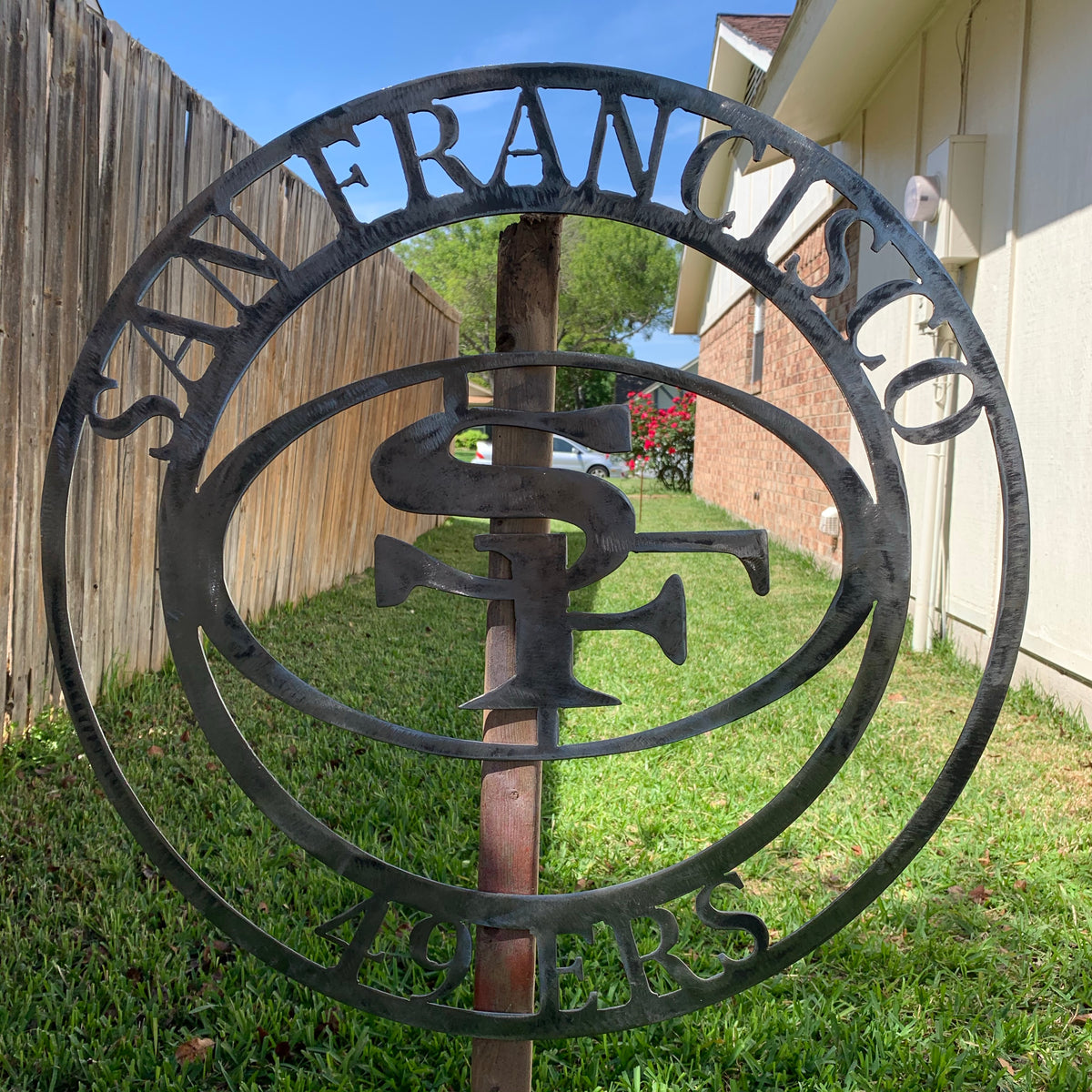 SAN FRANCISCO 49ERS METAL CUSTOM VINTAGE RAW METAL CRAFT TEAM SIGN HANDMADE 12",18",24",32",36",40",50"