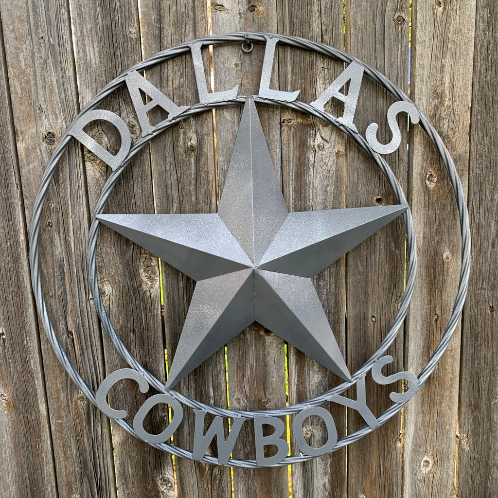 DALLAS COWBOYS RUSTIC BLACK BARN STAR CUSTOM METAL VINTAGE LONE