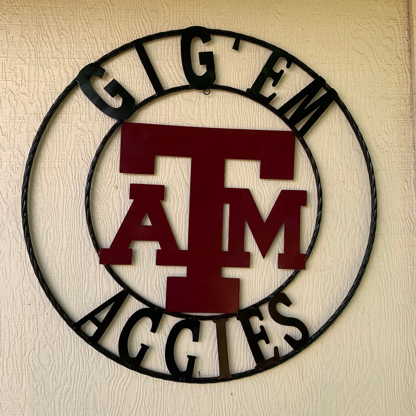 GIGEM AGGIES CUSTOM METAL VINTAGE CRAFT SIGN TEAM WESTERN HOME DECOR HANDMADE
