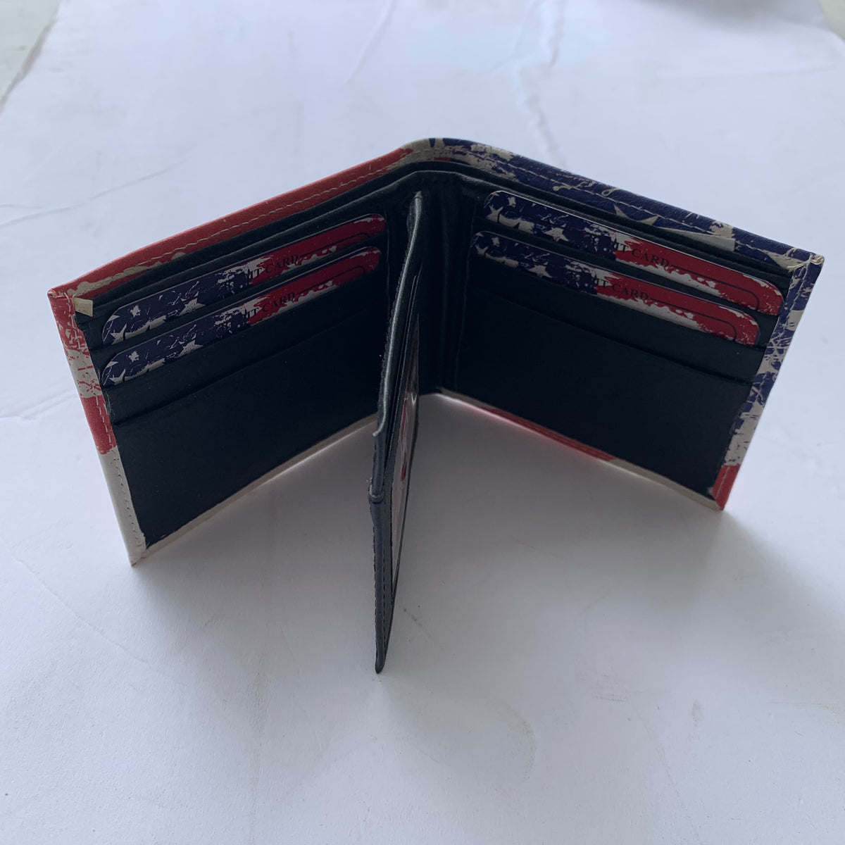 5" USA FLAG RED WHITE BLUE WALLET LEATHER BIFOLD WALLET NEW
