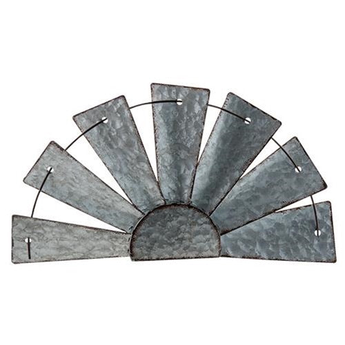 16"GALVANIZED HALF WINDMILL WALL ART METAL WESTERN HOME DECOR NEW #EH12170