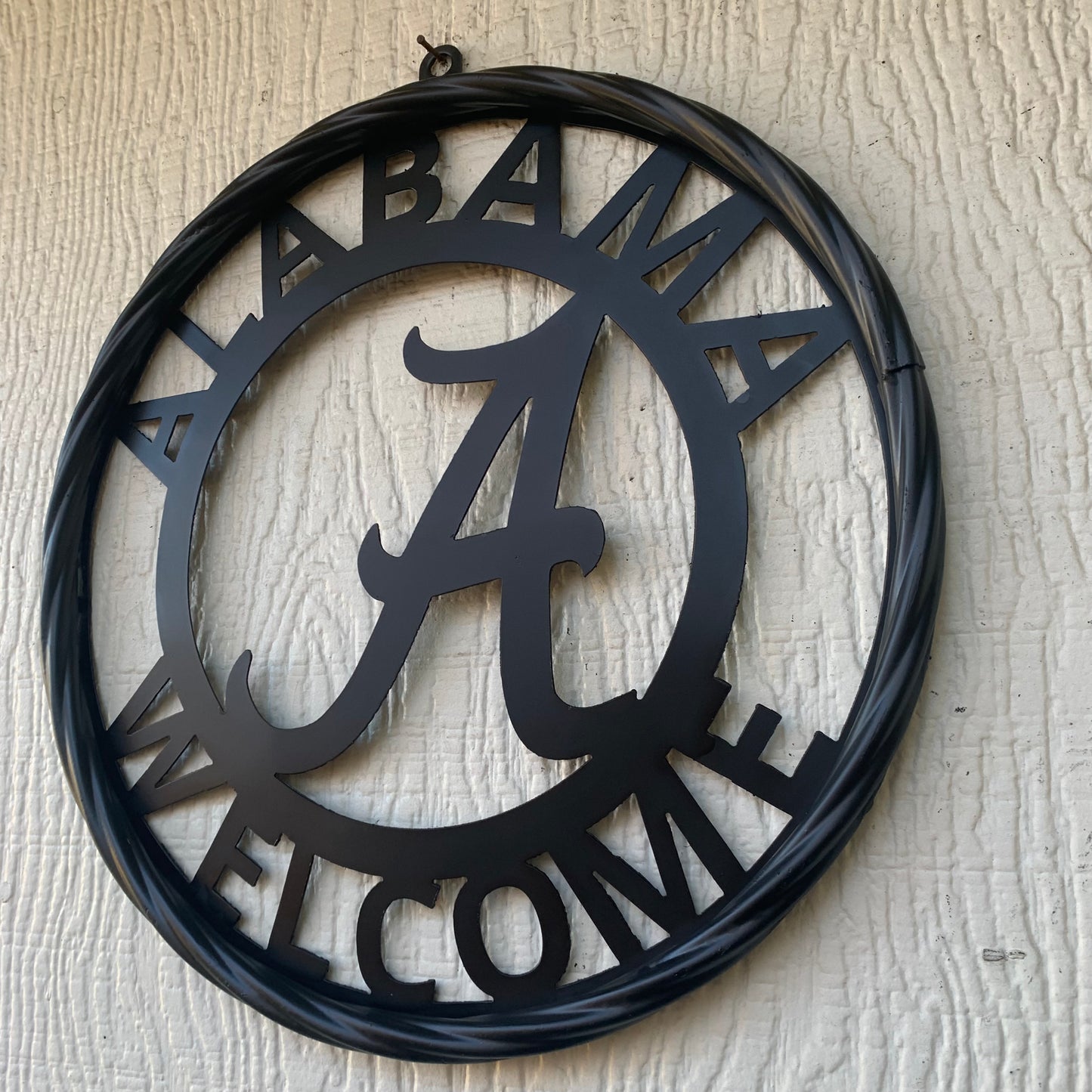 ALABAMA WELCOME CUSTOM ALL BLACK METAL VINTAGE SIGN TEAM HANDMADE