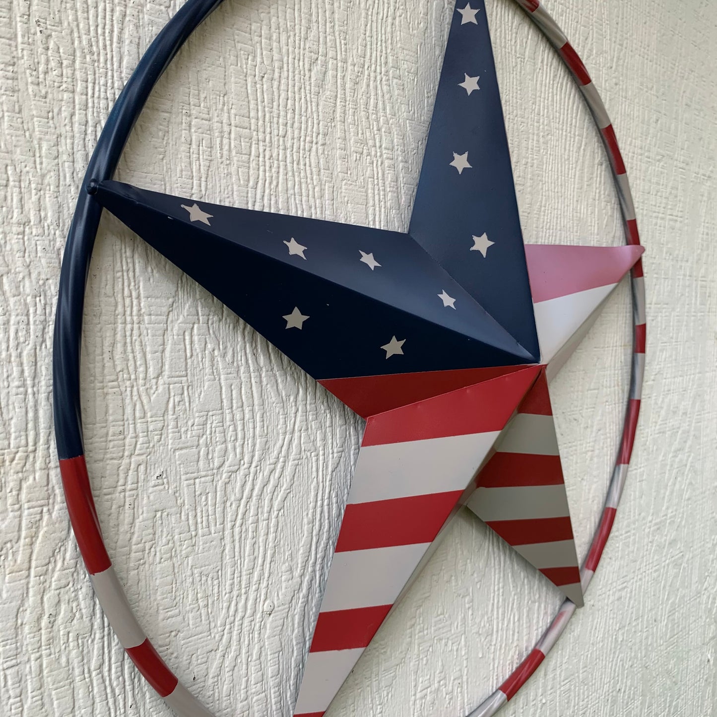 AMERICAN USA FLAG BARN STAR METAL RED BEIGE BLUE STAR 12",16",24",32"36",38",40",48