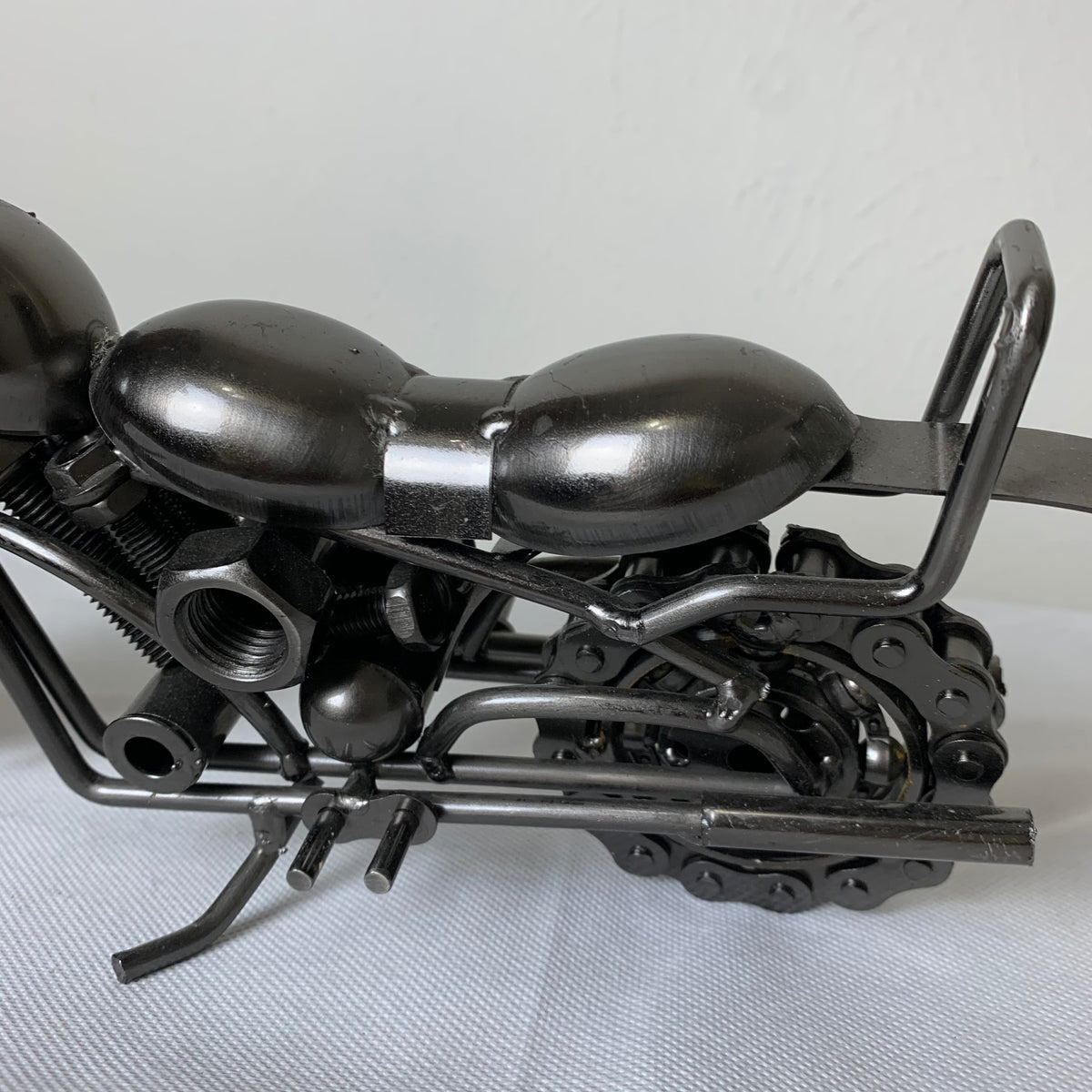 12" HARLEY STYLE MOTORCYCLE GUN METAL WESTERN HOME BAR DECOR NEW