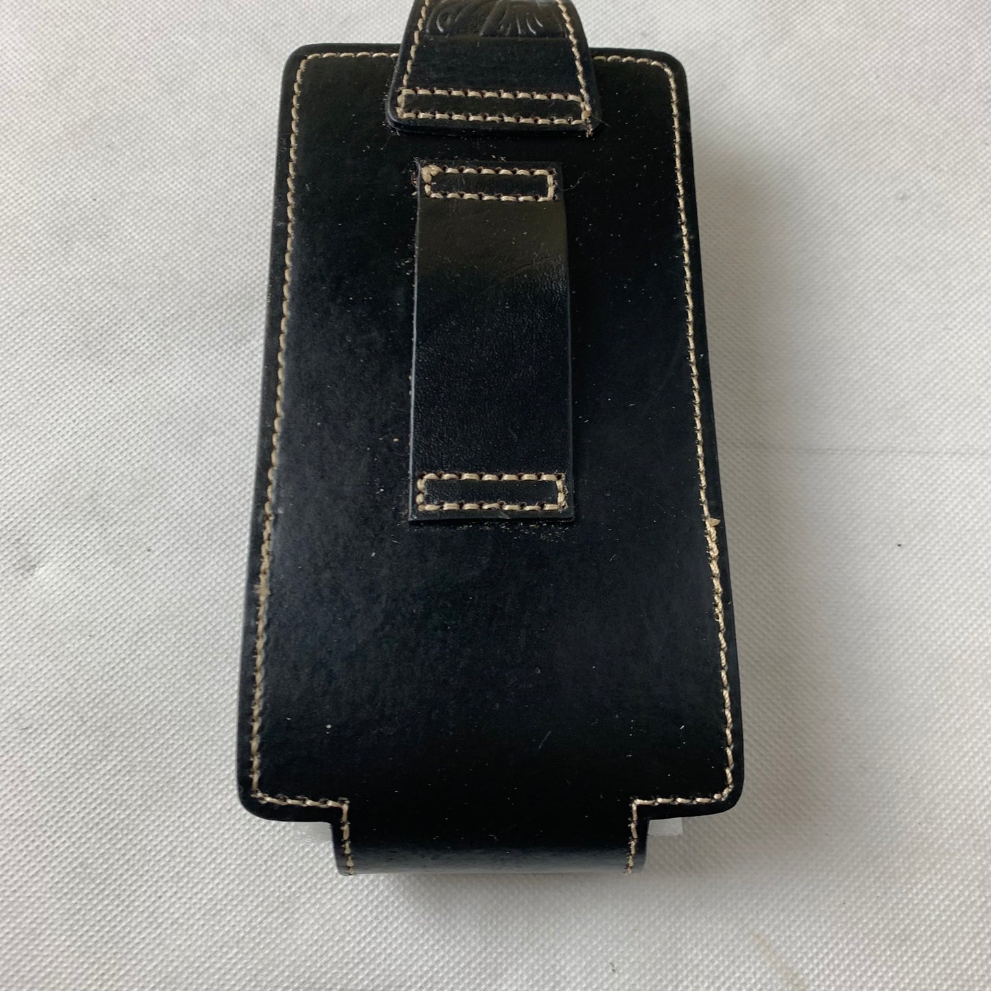 #WS341D 7" COWBOY PRAYER HOLSTER BLACK LEATHER POUCH EXTRA LARGE  BELT LOOP CELL PHONE CASE UNIVERSAL OVERSIZE--FREE SHIPPING