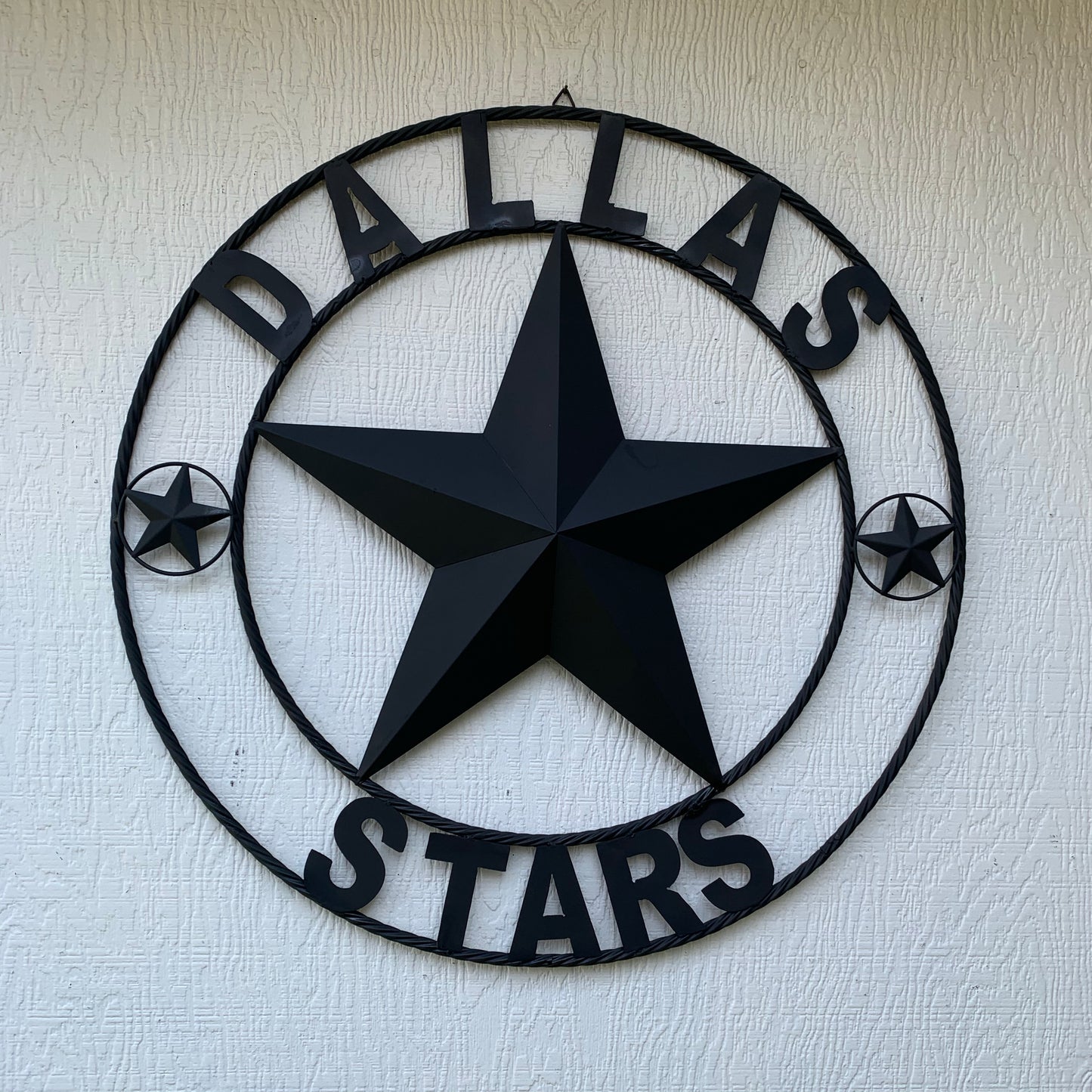 DALLAS STARS RUSTIC BLACK LONE STAR METAL HOCKEY TEAM WESTERN HOME DECOR CRAFT