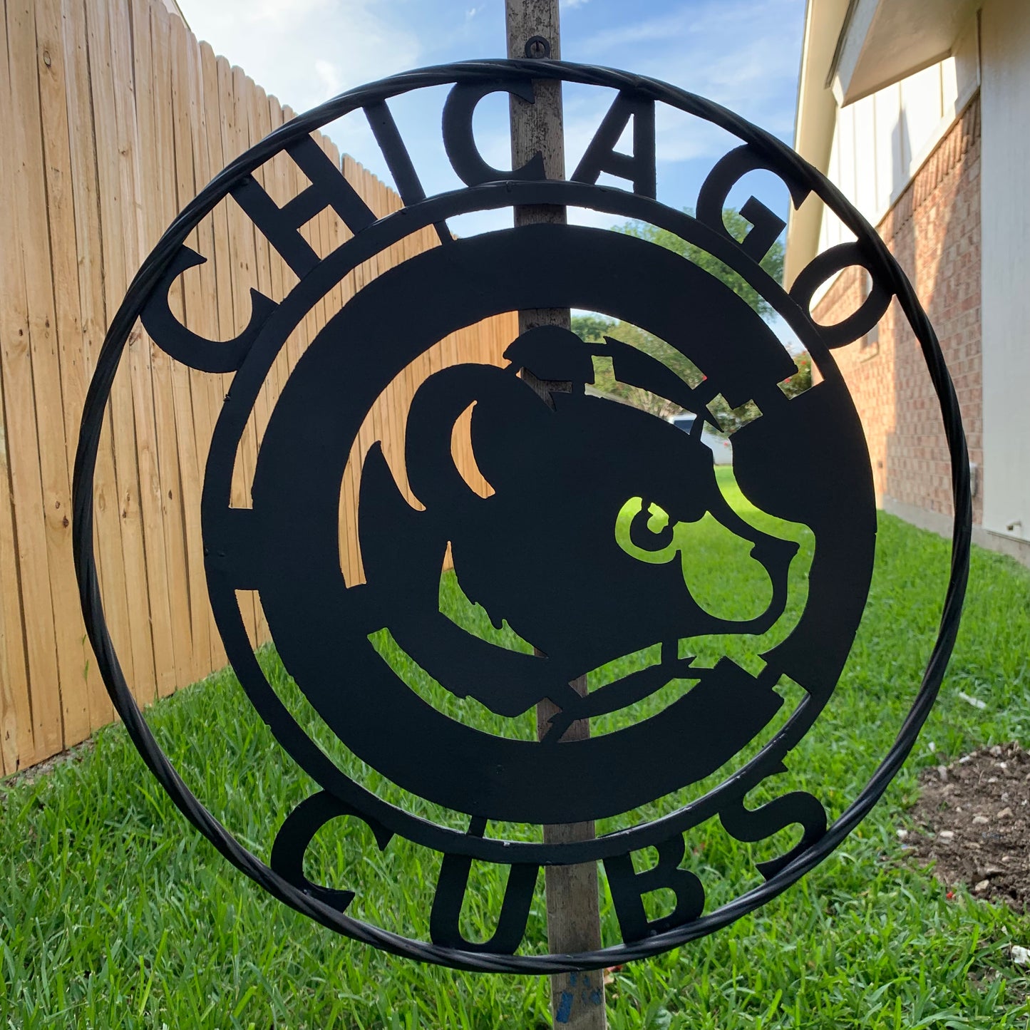 12", 18", 24", 32" CHICAGO CUBS CUSTOM BLACK & RAW METAL VINTAGE CRAFT TEAM SPORTS SIGN HANDMADE