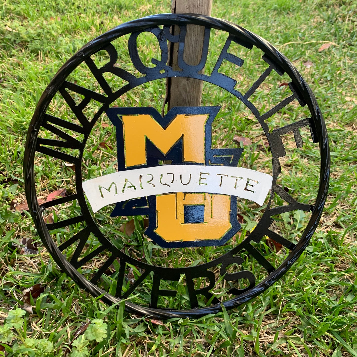 12",18",24" MARQUETTE METAL CUSTOM VINTAGE CRAFT WALL ART TEAM SIGN HANDMADE