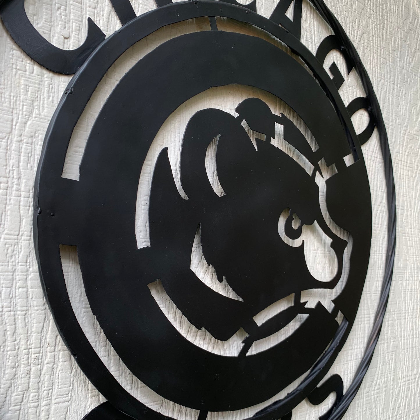 12", 18", 24", 32" CHICAGO CUBS CUSTOM BLACK & RAW METAL VINTAGE CRAFT TEAM SPORTS SIGN HANDMADE