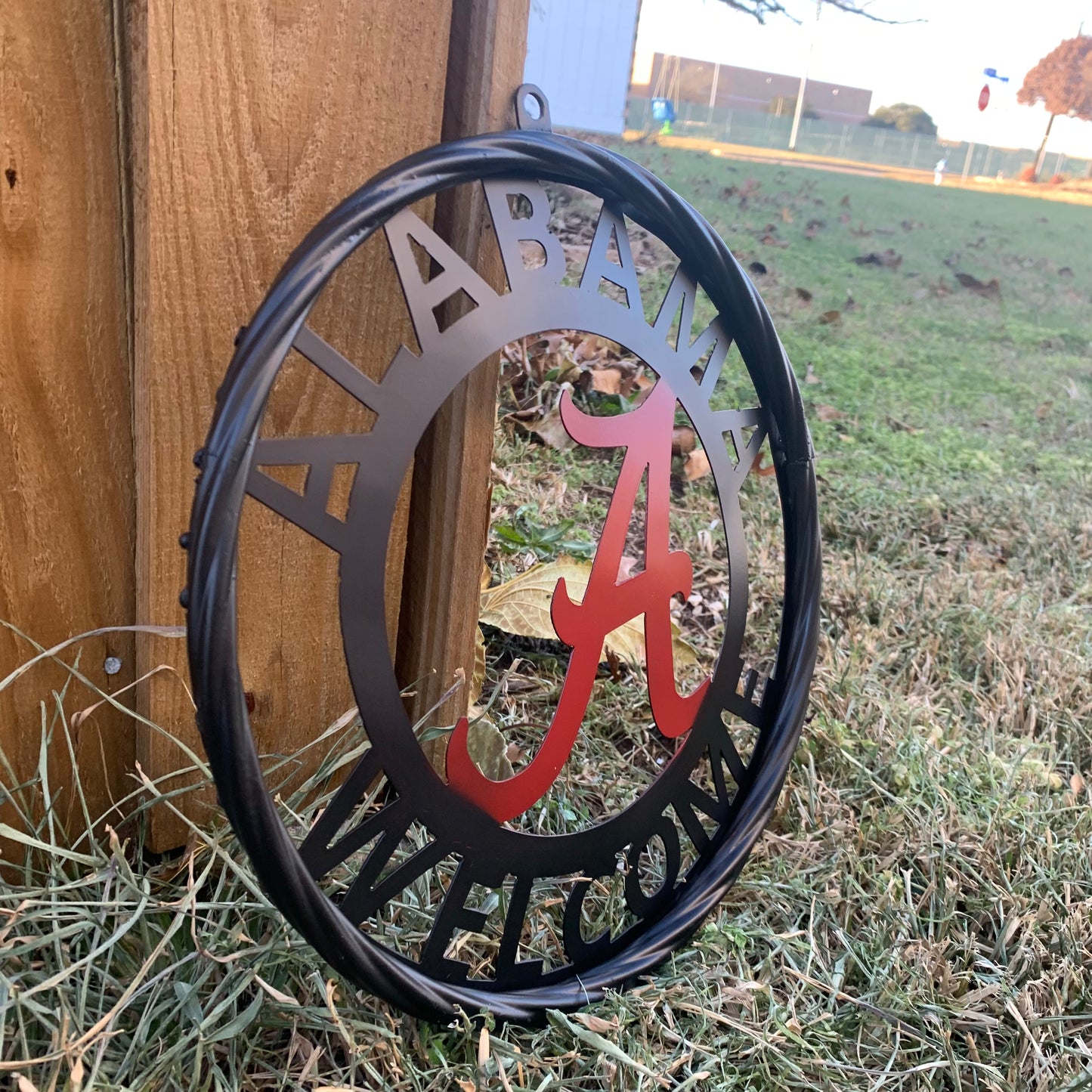 ALABAMA WELCOME RED & BLACK CUSTOM METAL VINTAGE SIGN TEAM HANDMADE