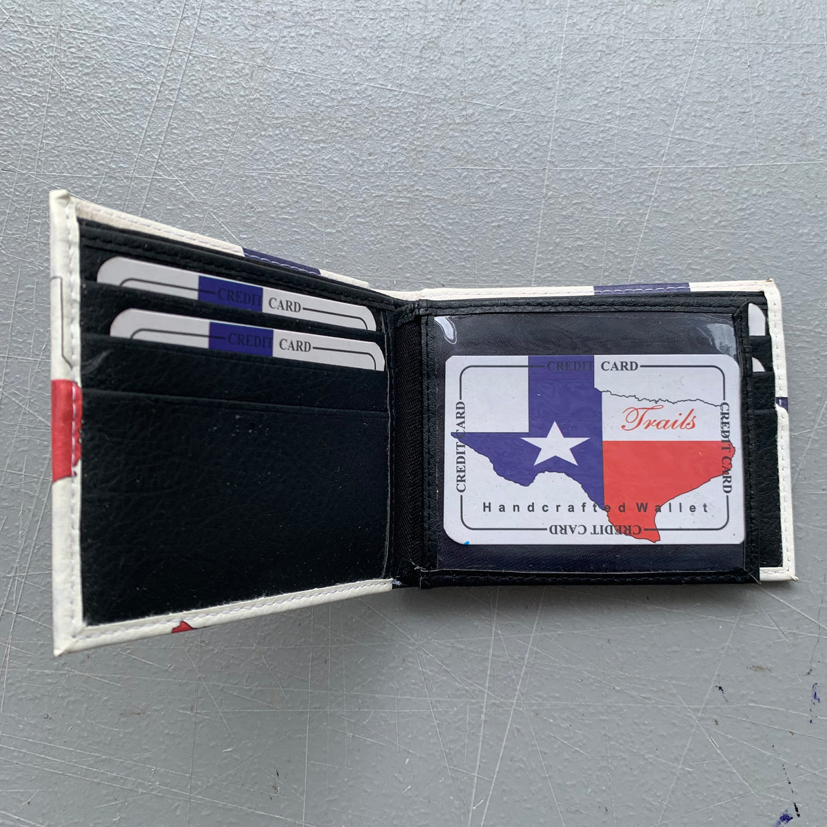 5" TEXAS FLAG WALLET LEATHER BIFOLD WALLET NEW