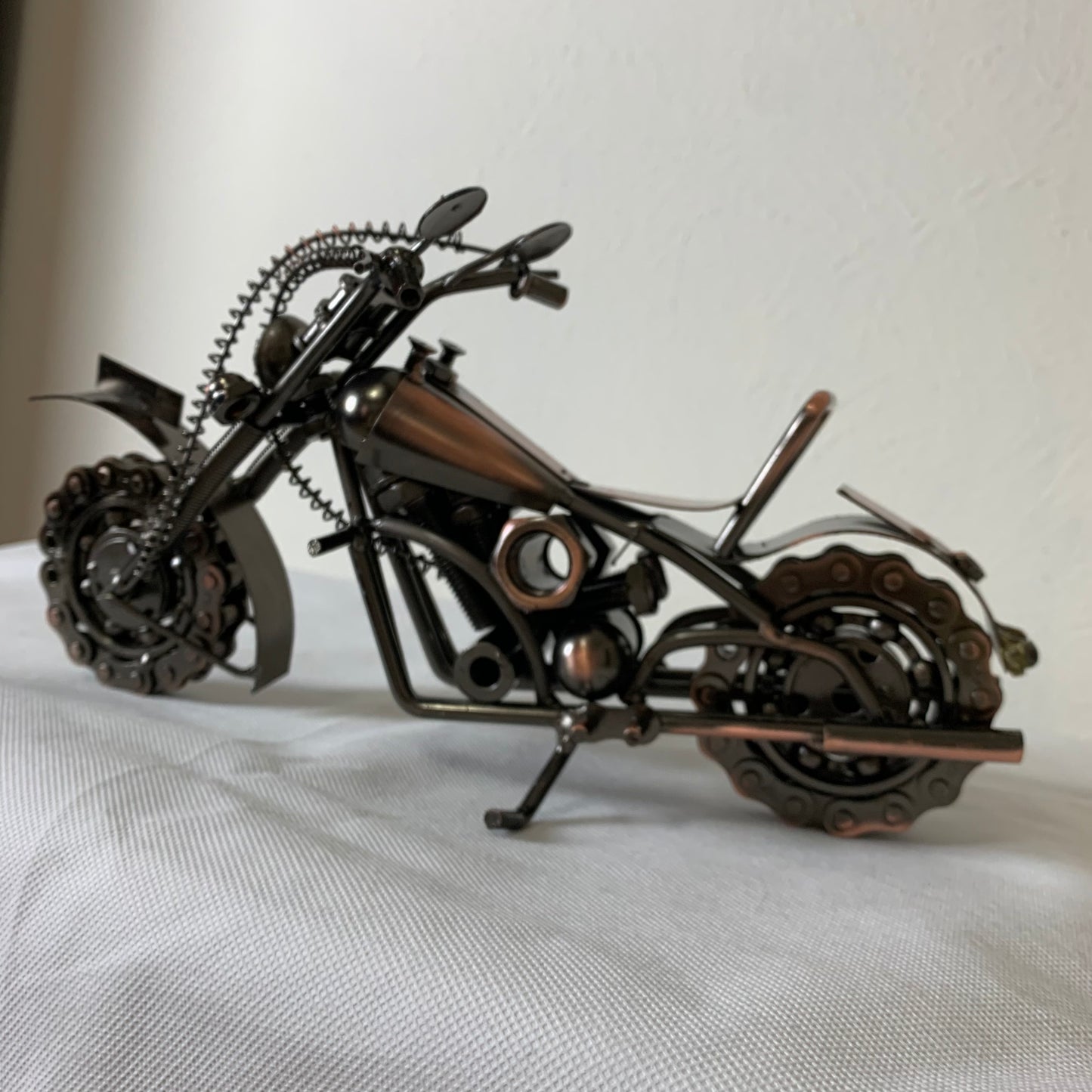 12" HARLEY STYLE MOTORCYCLE METAL COPPER ART WESTERN BAR DECOR NEW