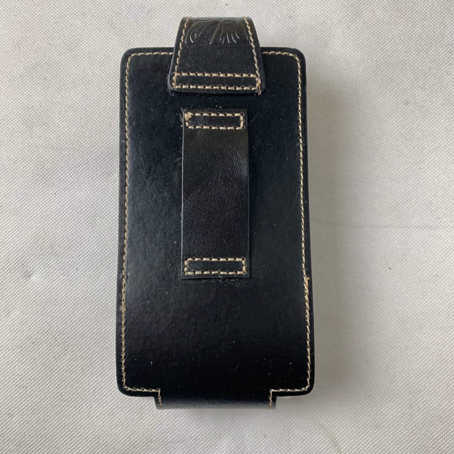#WS341D 7" COWBOY PRAYER HOLSTER BLACK LEATHER POUCH EXTRA LARGE  BELT LOOP CELL PHONE CASE UNIVERSAL OVERSIZE--FREE SHIPPING