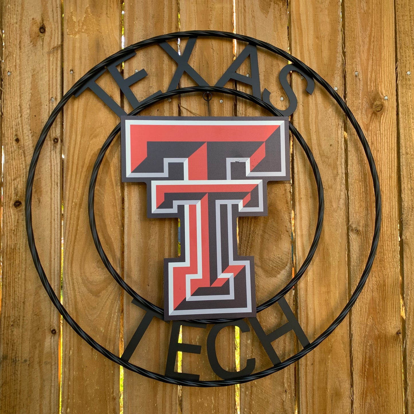 18",24" TEXAS TECH CUSTOM METAL VINTAGE CRAFT SIGN WESTERN HOME DECOR