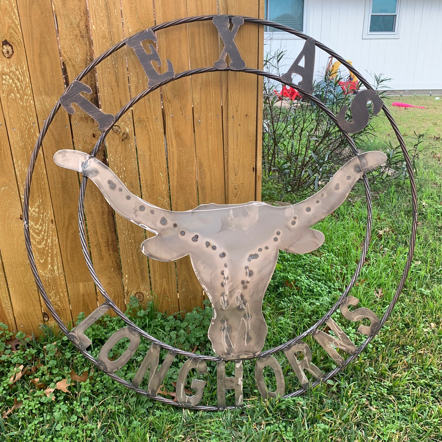 50" TEXAS LONGHORNS LARGE CUSTOM RAW METAL VINTAGE CRAFT SIGN TEAM ART UNPAINTED WESTERN HOME DECOR HANDMADE STEEL #EH12570