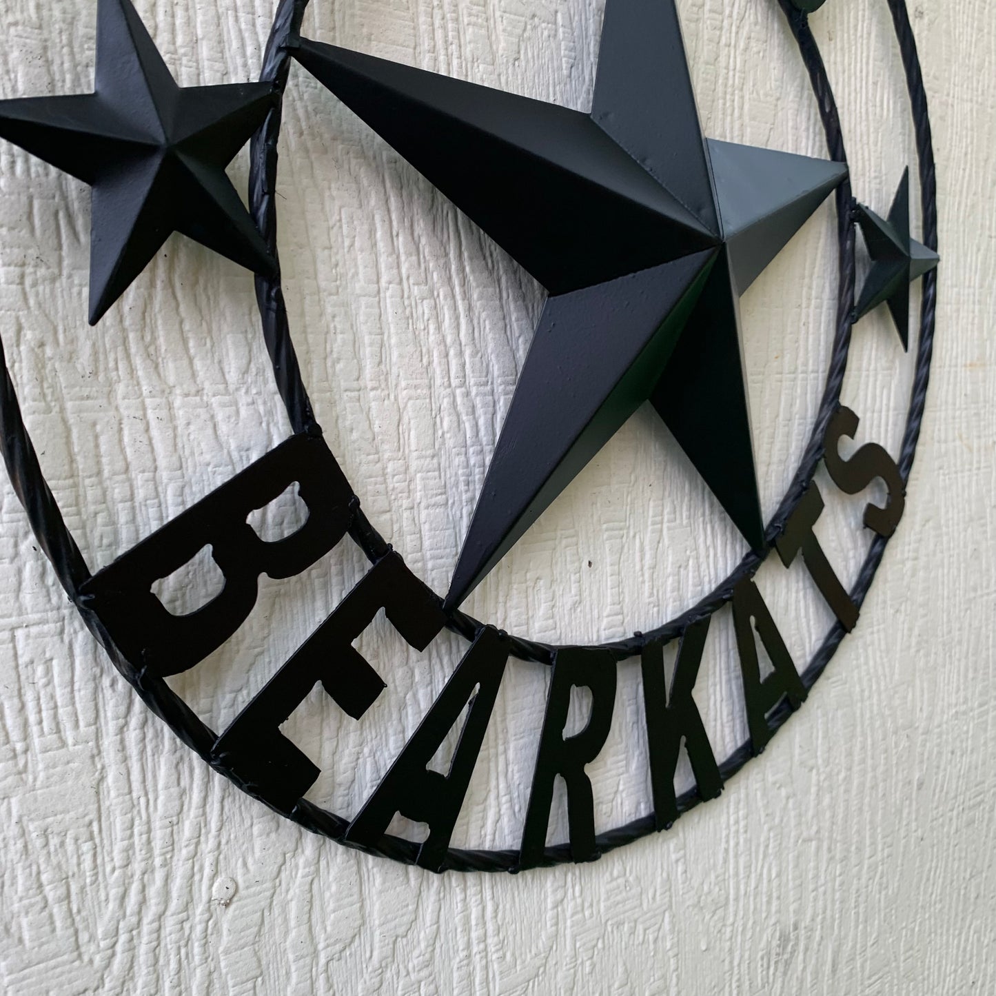 24",32" SHSU SAM HOUSTON BEARKATS RUSTIC BLACK METAL CUSTOM VINTAGE CRAFT RUSTIC BLACK TEAM STAR HANDMADE