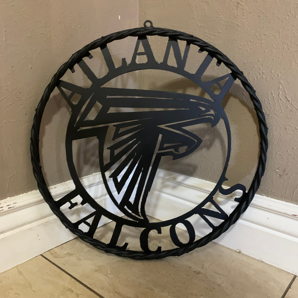 12",18",24",32",36" ATLANTA FALCONS BLACK METAL CUSTOM METAL VINTAGE CRAFT SIGN FOOTBALL TEAM WESTERN HOME DECOR HANDMADE