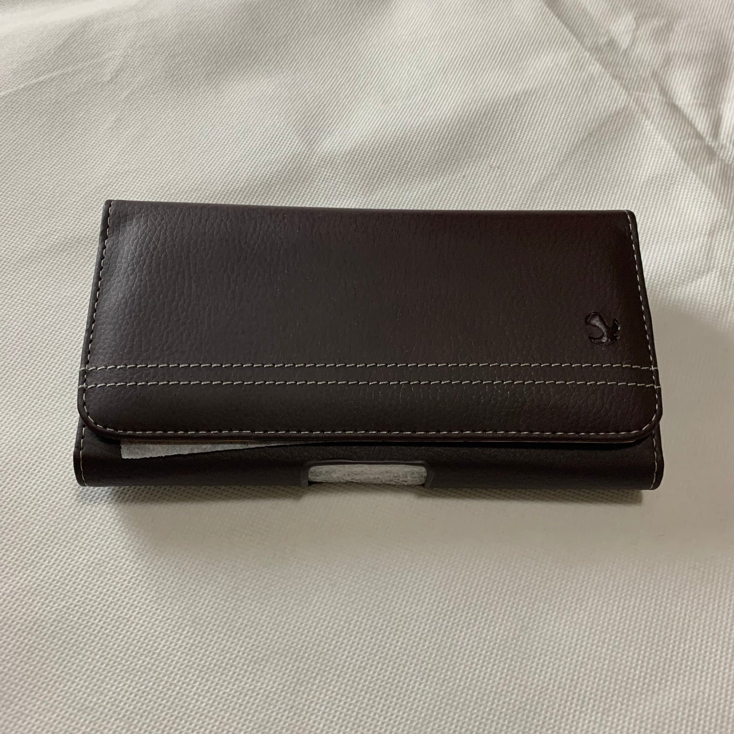 6.6" LUXMO COFFEE BROWN LEATHER EXTRA LARGE POUCH BELT LOOP HOLSTER CELL PHONE CASE UNIVERSAL OVERSIZE #LU20