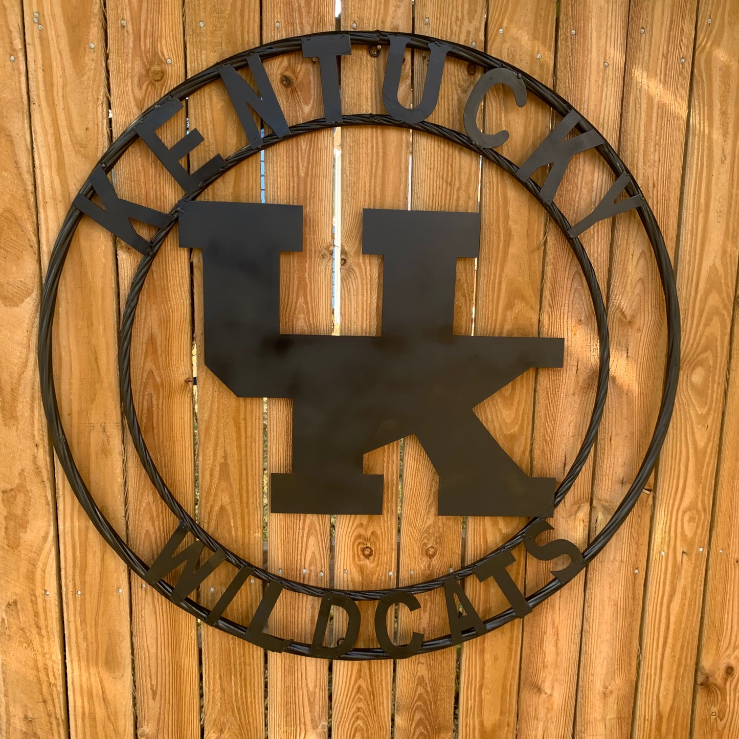 12", 18", 24", 32" KENTUCKY WILDCATS CUSTOM BLACK METAL VINTAGE CRAFT SIGN HANDMADE