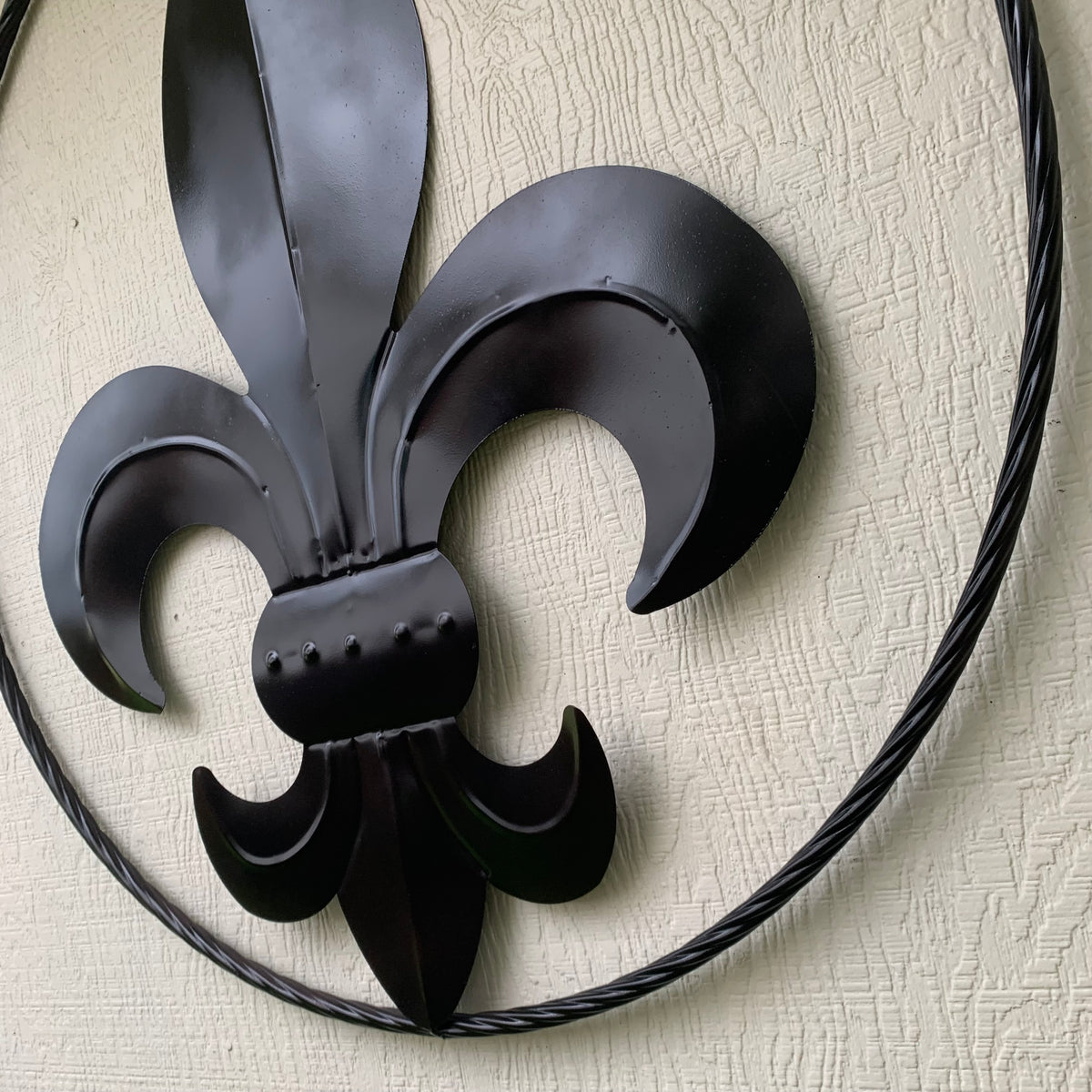 24", 36" GLOSS BLACK FLEUR DE LIS METAL WALL ART SIGN WESTERN HOME DECOR HANDMADE NEW #EH10645