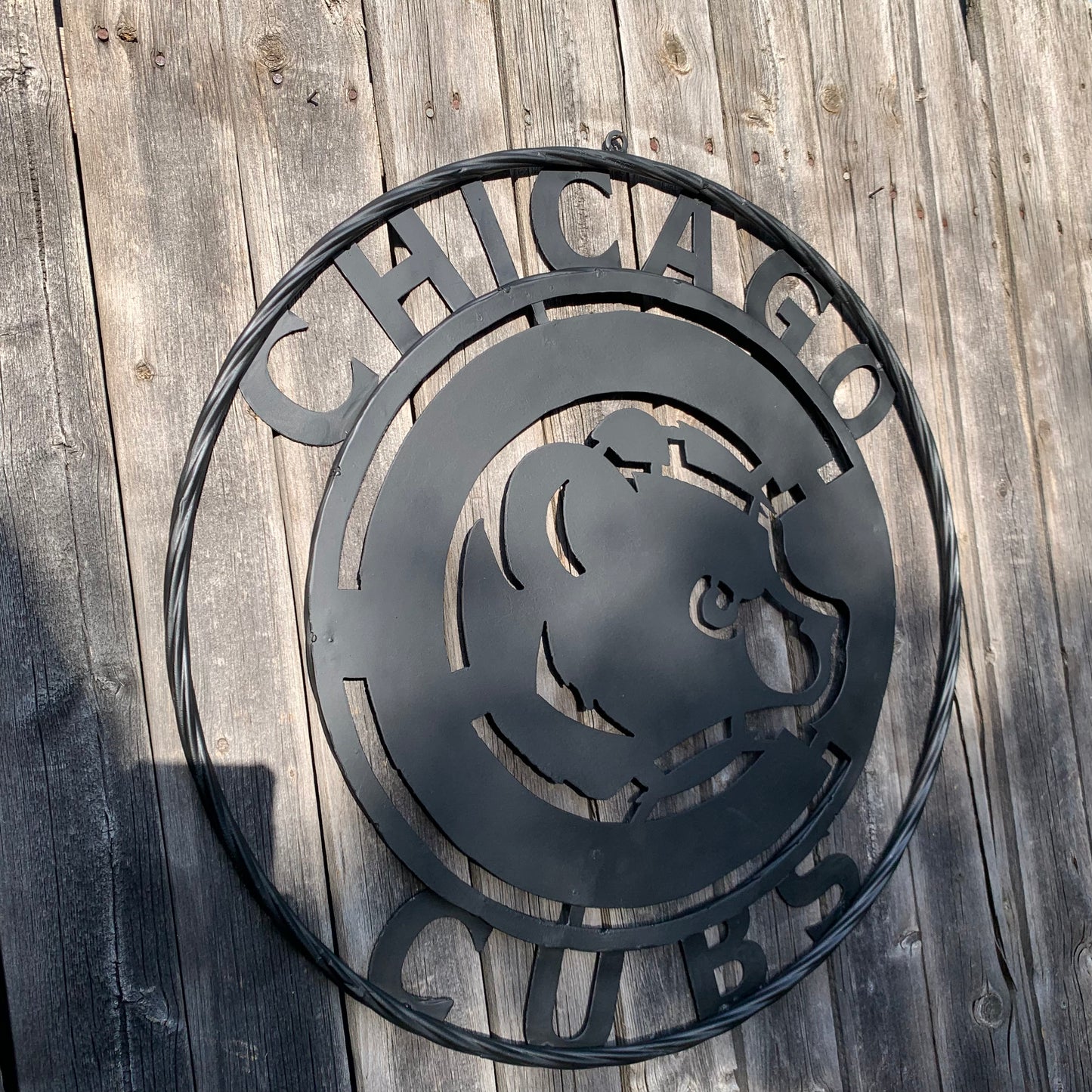 12", 18", 24", 32" CHICAGO CUBS CUSTOM BLACK & RAW METAL VINTAGE CRAFT TEAM SPORTS SIGN HANDMADE