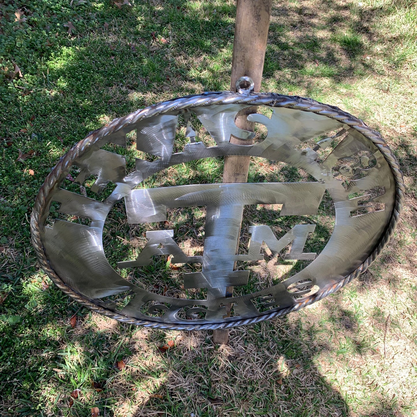 TEXAS A&M WIDE BAND RAW METAL CUSTOM VINTAGE CRAFT WALL ART TEAM SIGN HANDMADE