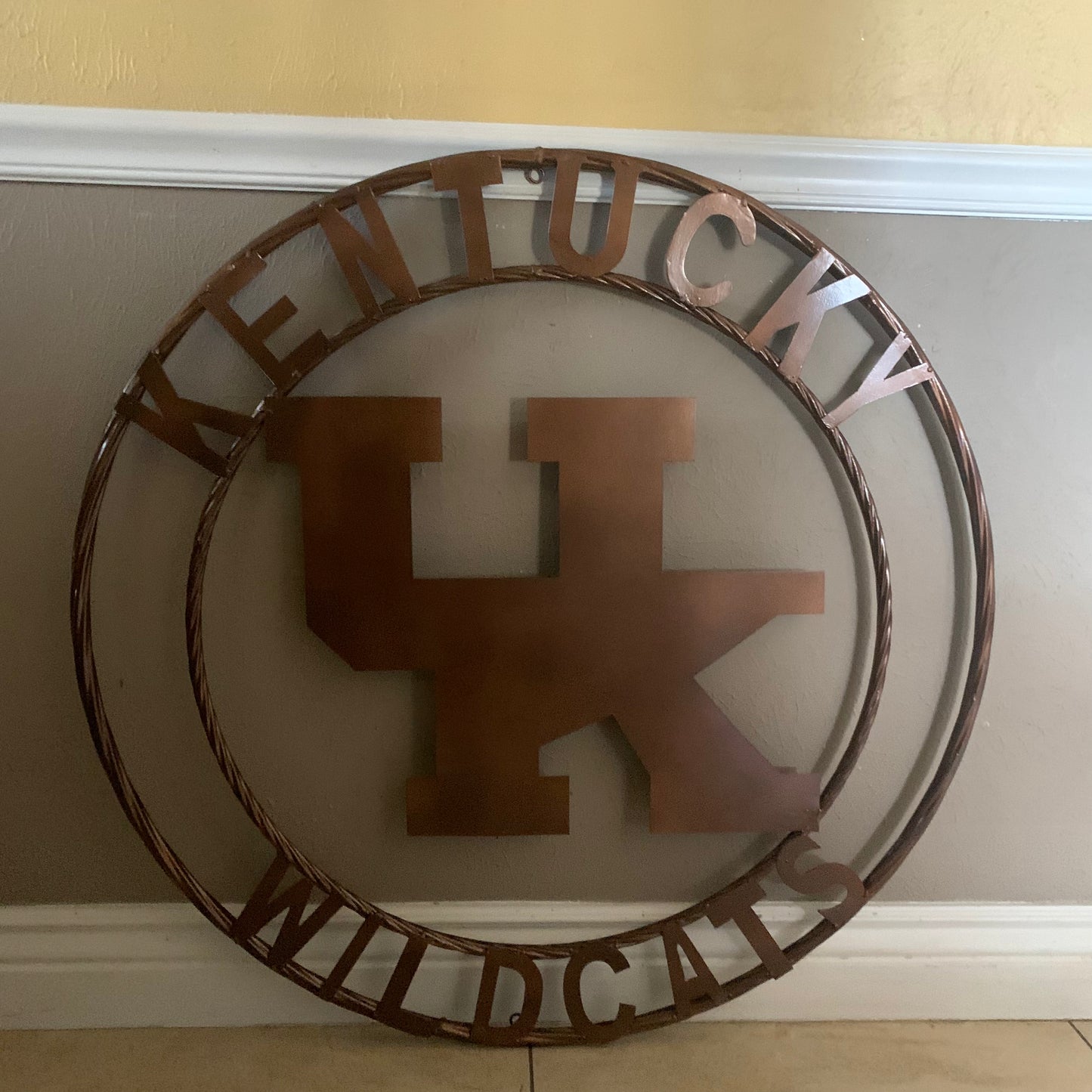 12",18", 24", 32" KENTUCKY WILDCATS RUSTIC BRONZE CUSTOM METAL VINTAGE CRAFT SIGN HANDMADE