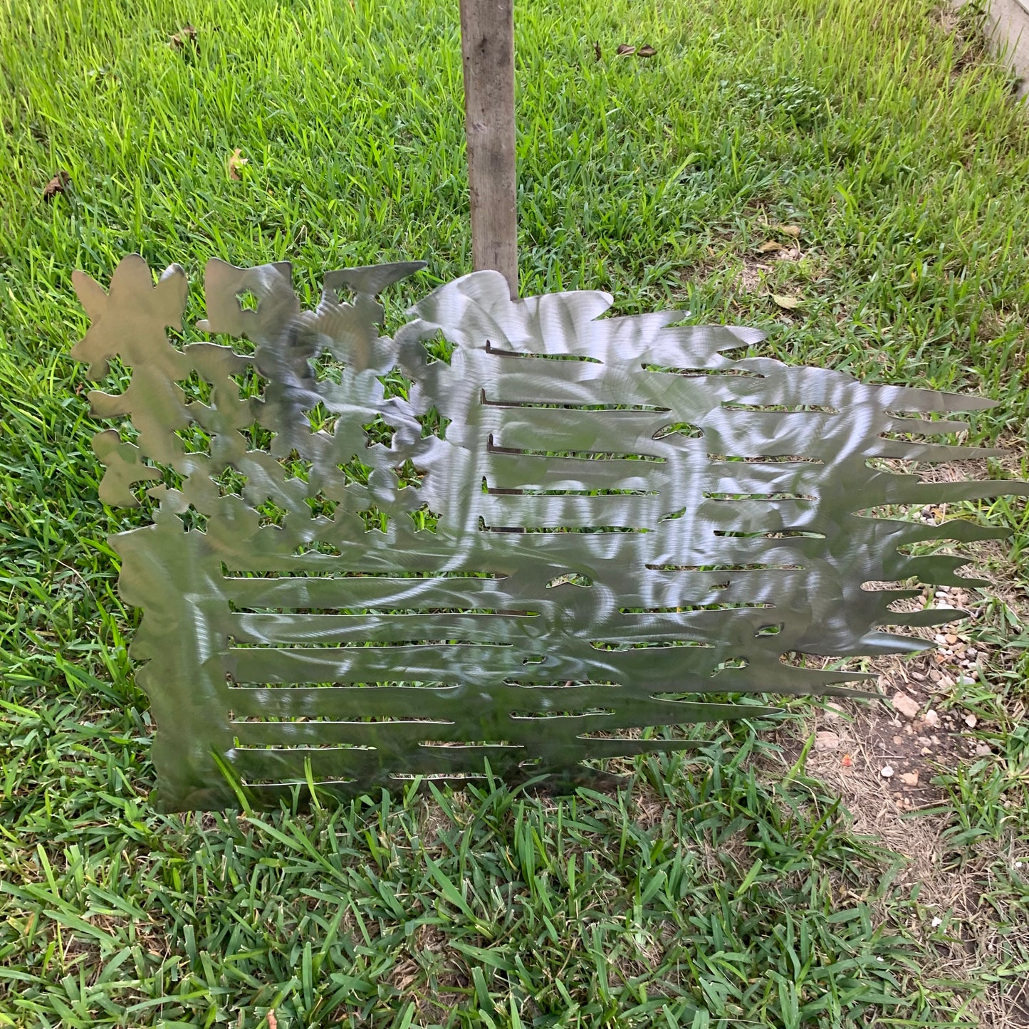 TATTERED USA AMERICAN FLAG RAW METAL LASERCUT HANDMADE WESTERN HOME DECOR BRAND NEW