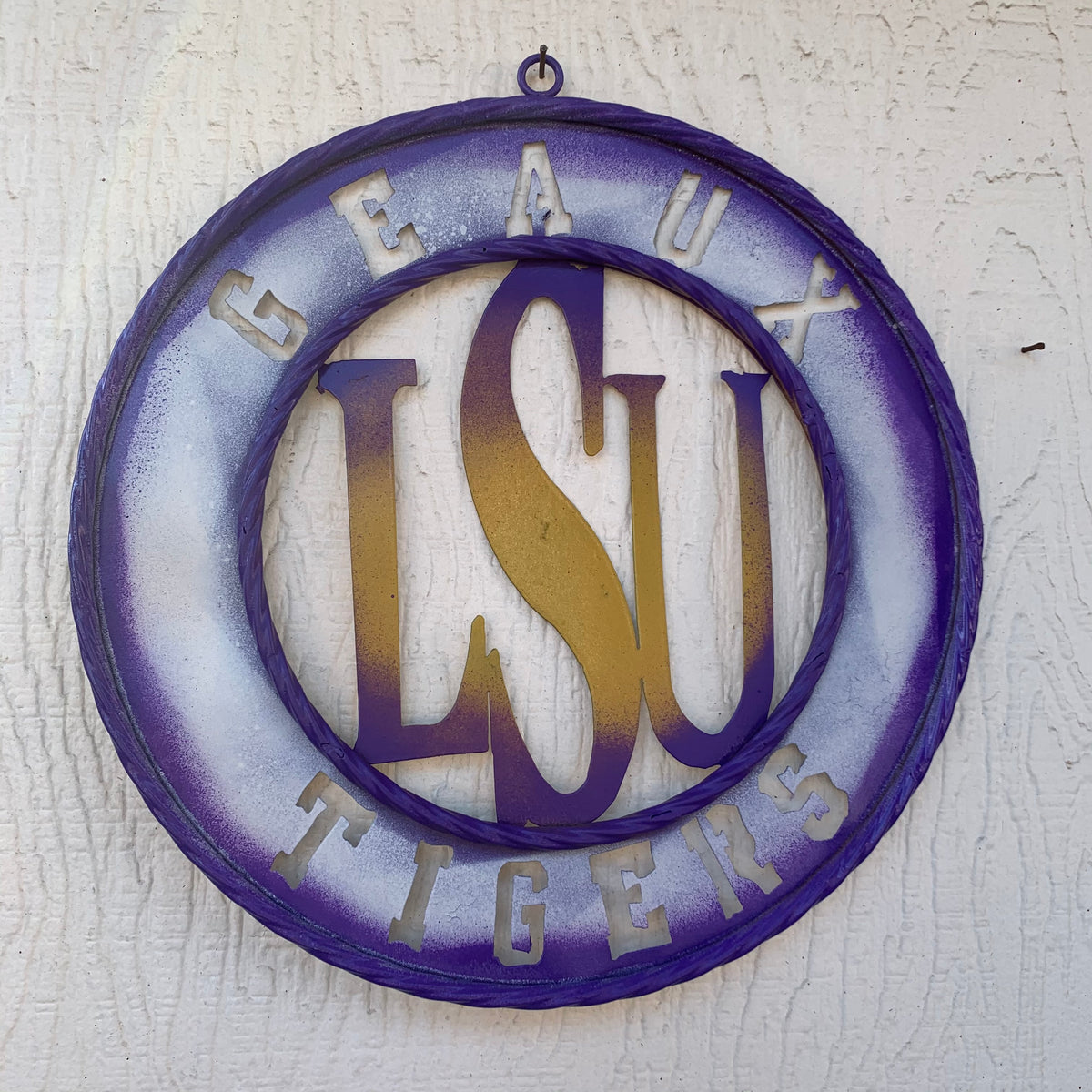 12",18",24",32" LSU GEAUX TIGERS CUSTOM METAL VINTAGE CRAFT SIGN TEAM WALL ART WESTERN HOME DECOR