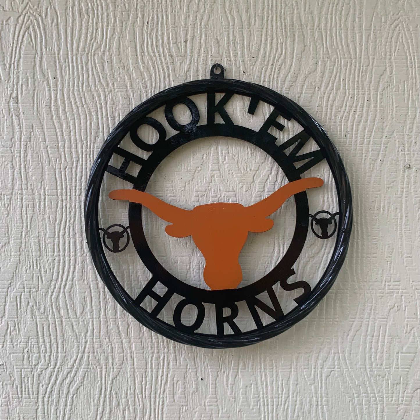 HOOKEM HORNS TEXAS LONGHORNS HOOK EM METAL CUSTOM VINTAGE CRAFT WALL ART TEAM SIGN HANDMADE