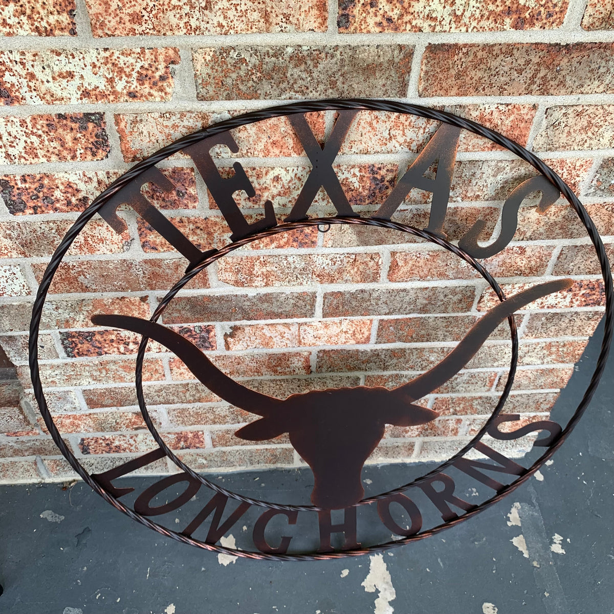 TEXAS LONGHORNS CUSTOM METAL VINTAGE CRAFT SIGN TEAM ART WESTERN HOME DECOR RUSTIC BRONZE HANDMADE #EH12565