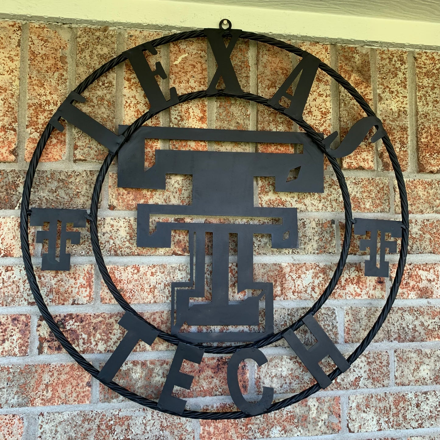 TEXAS TECH RUSTIC BLACK CUSTOM METAL VINTAGE CRAFT WESTERN HOME DECOR HANDMADE
