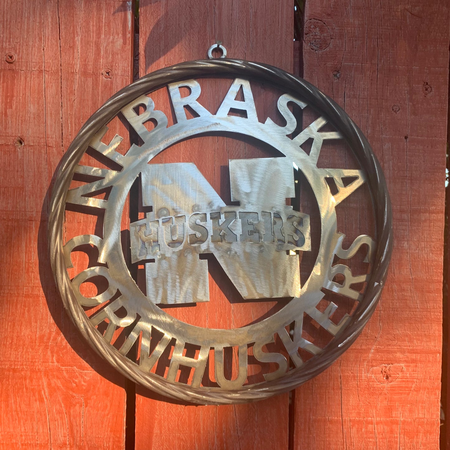 12", 18", 24", 32" NEBRASKA HUSKERS RAW METAL CUSTOM VINTAGE CRAFT TEAM SIGN