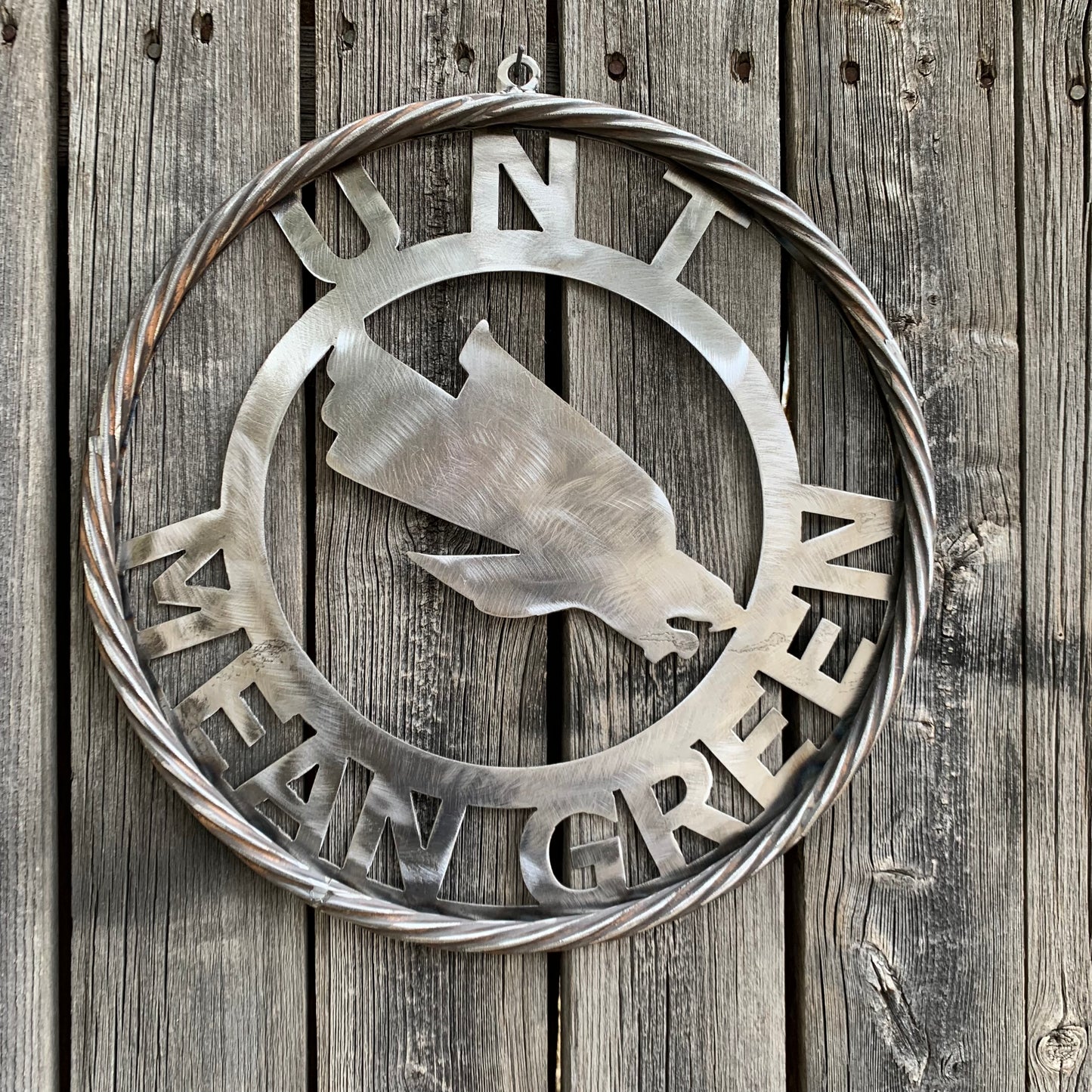 12", 18", 24", 32" UNT MEAN GREEN RAW METAL CUSTOM VINTAGE CRAFT WALL ART TEAM SIGN HANDMADE