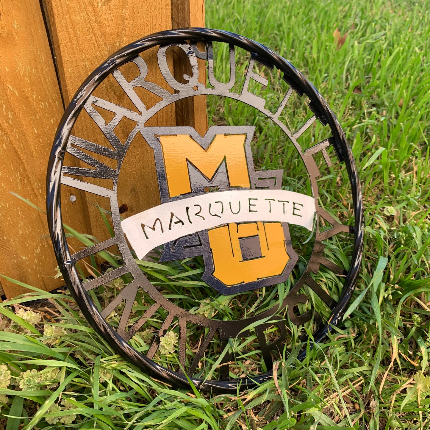 12",18",24" MARQUETTE METAL CUSTOM VINTAGE CRAFT WALL ART TEAM SIGN HANDMADE