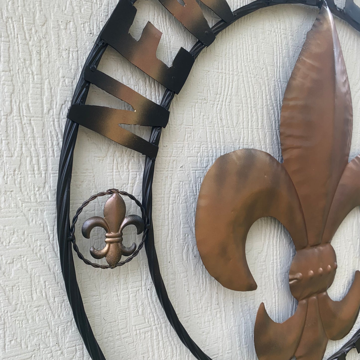 NEW ORLEANS SAINTS METAL SIGN WALL ART WESTERN HOME DECOR GOLD & BLACK HANDMADE #EH10272