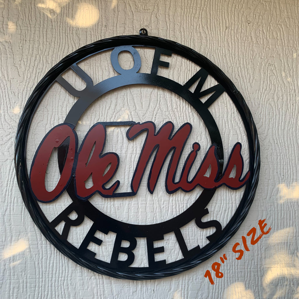 OLE MISS REBELS MISSISSIPPI METAL CUSTOM VINTAGE CRAFT TEAM SIGN