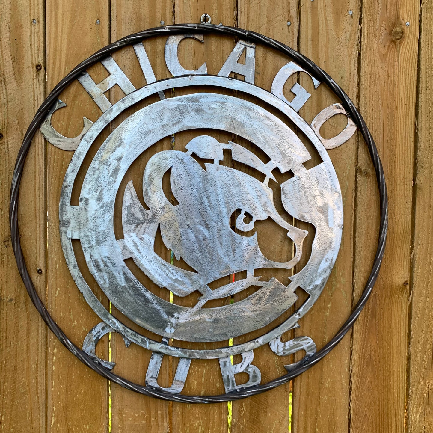 12", 18", 24", 32" CHICAGO CUBS CUSTOM RAW METAL VINTAGE CRAFT TEAM SPORTS SIGN HANDMADE