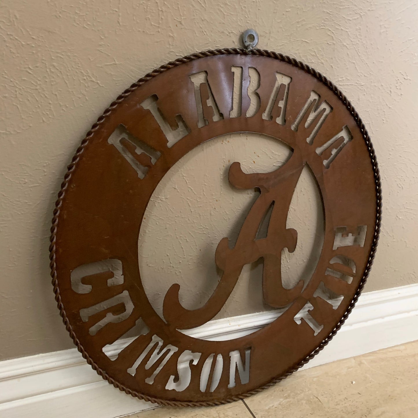 ALABAMA CRIMSON TIDE LASERCUT CUSTOM METAL VINTAGE TEAM CRAFT RUSTIC BRONZE HANDMADE