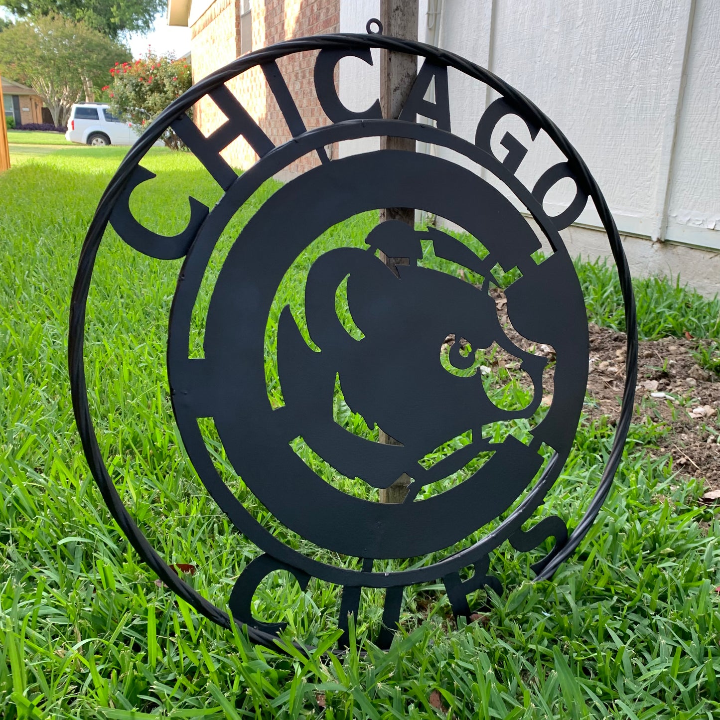 12", 18", 24", 32" CHICAGO CUBS CUSTOM BLACK & RAW METAL VINTAGE CRAFT TEAM SPORTS SIGN HANDMADE