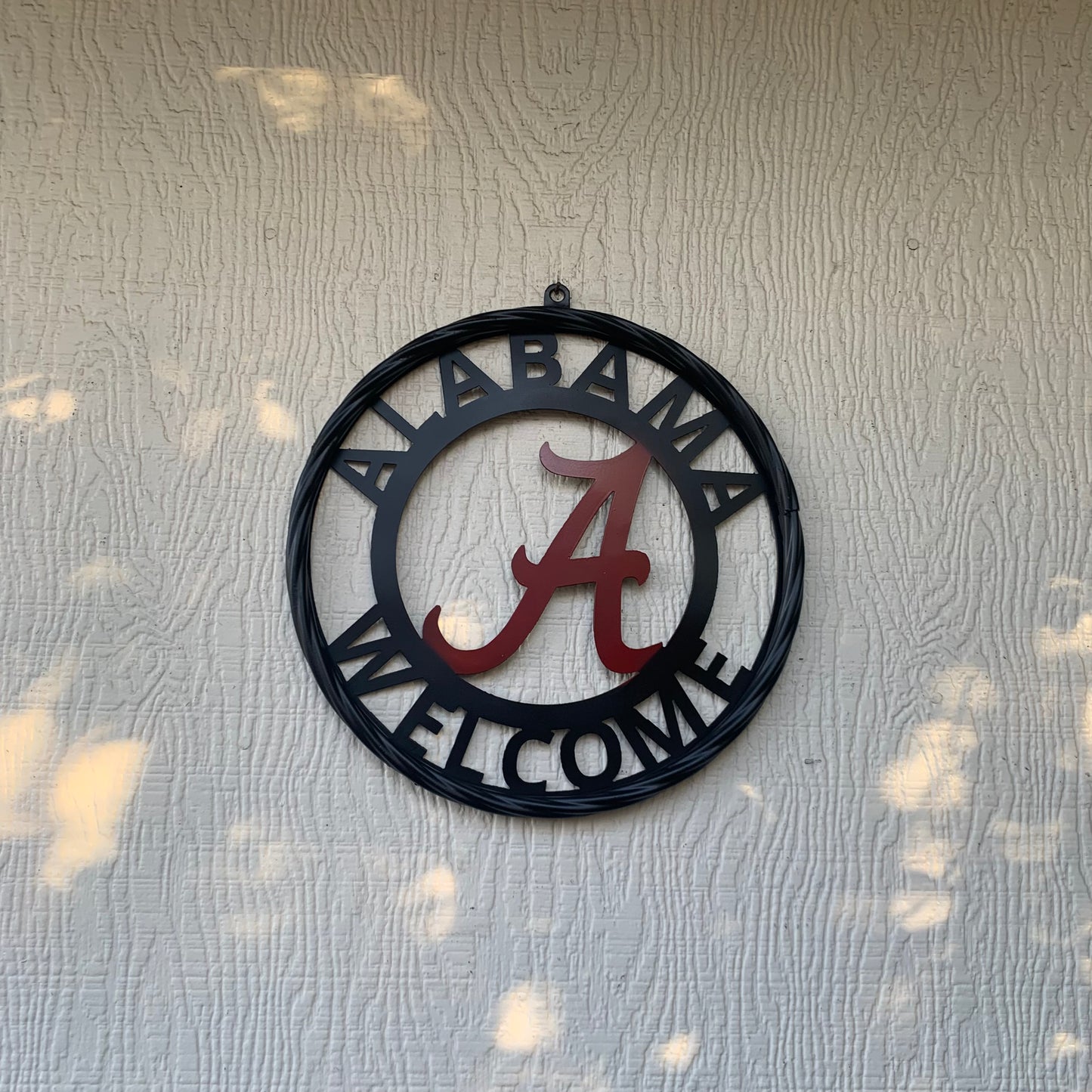 ALABAMA WELCOME RED & BLACK CUSTOM METAL VINTAGE SIGN TEAM HANDMADE