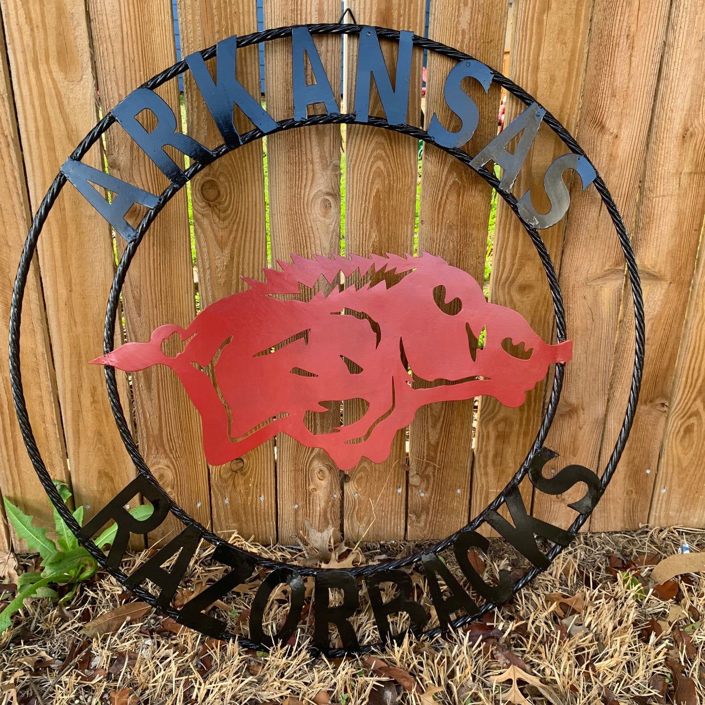 ARKANSAS RAZORBACKS CUSTOM METAL VINTAGE CRAFT SIGN TEAM WALL ART WESTERN HOME DECOR HANDAMADE