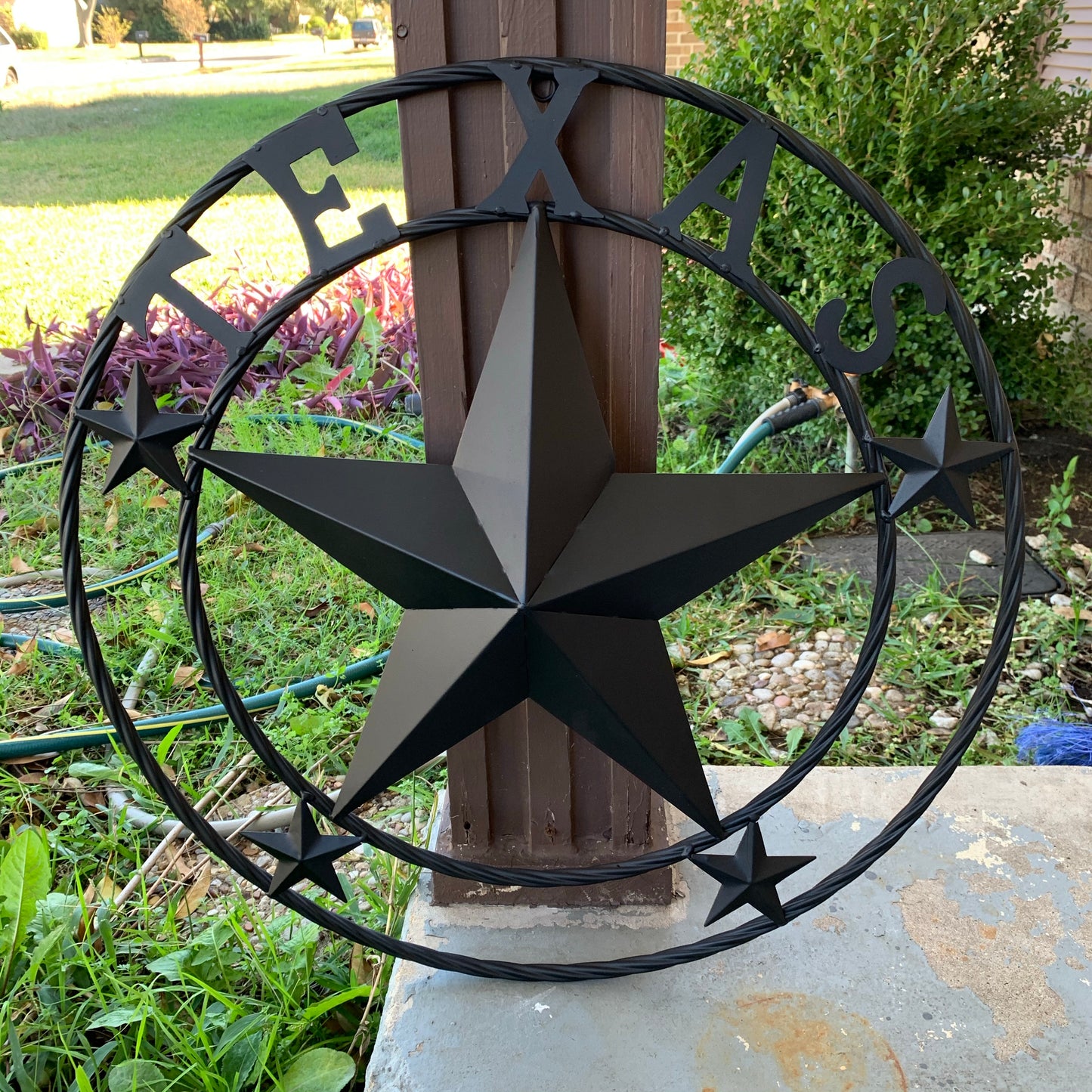 24" TEXAS BLACK STAR BARN STAR METAL ART WESTERN HOME DECOR VINTAGE RUSTIC BLACK