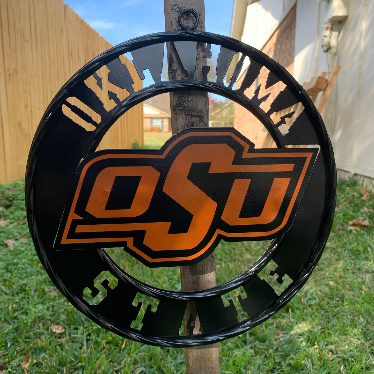 12" OSU OKLAHOMA STATE COWBOYS CUSTOM METAL VINTAGE CRAFT SIGN WESTERN HOME DECOR HANDMADE