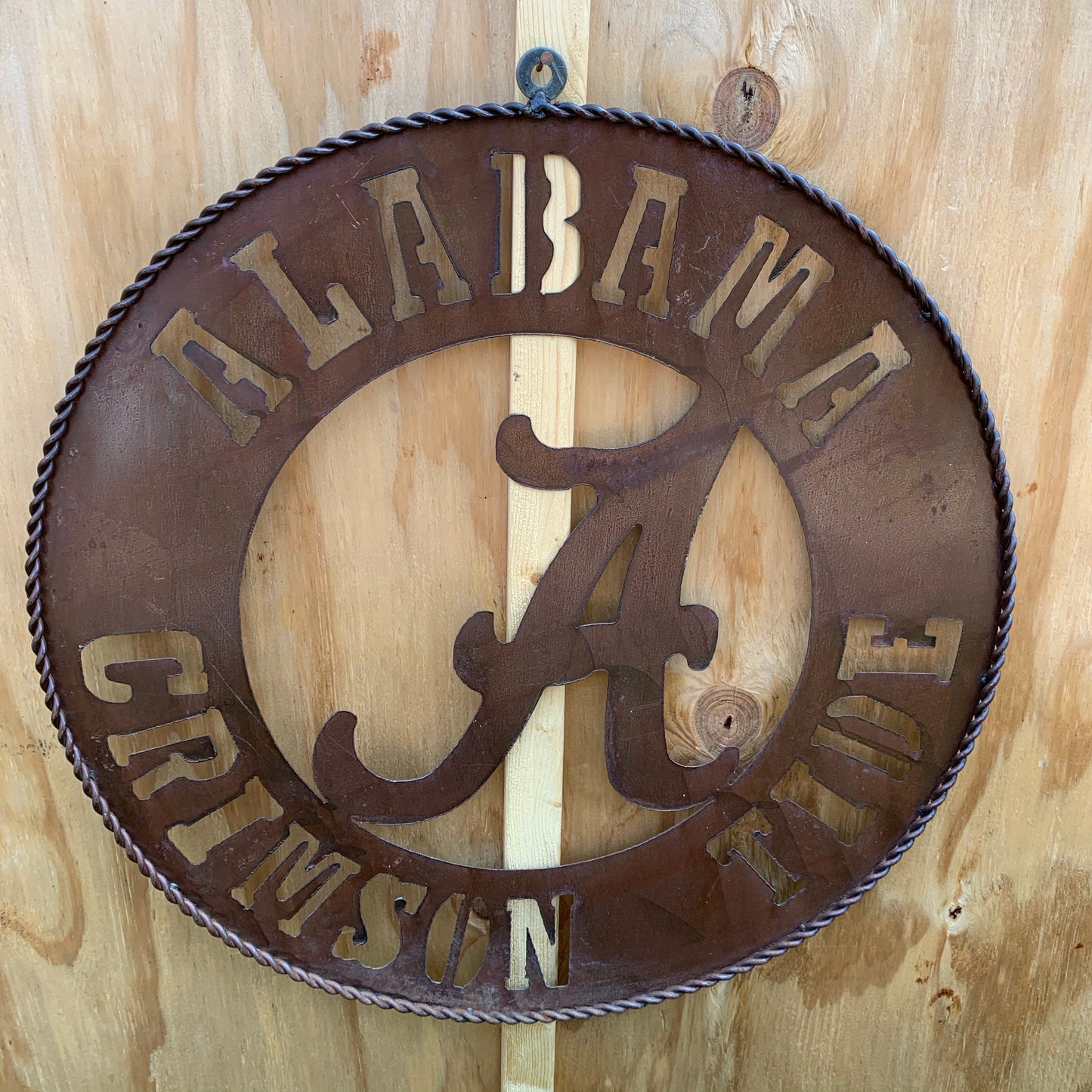 ALABAMA CRIMSON TIDE LASERCUT CUSTOM METAL VINTAGE TEAM CRAFT RUSTIC BRONZE HANDMADE